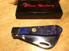 Frost Cutlery Blue Jigged Bone Hawkbill 4