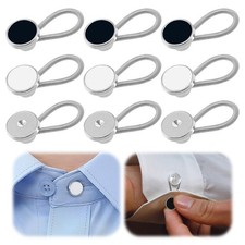 9Pcs Premium Collar Extenders for Men's Dress Standard, Black, White, Silver picture