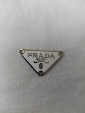 Prada 38mm  Logo Triangle white  and Silver Button Pendant Zipperpull picture