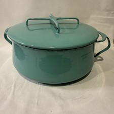 Vintage Dansk Kobenstyle Turquoise Dutch Oven Lid Denmark IHQ Enamel picture