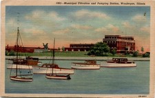 1983 Municipal Filtration and Pumping Station, Waukegan, Illinois, OB-H Postcard picture