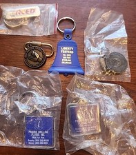 Lot Of 6 Vntg Oilfield Related Keychains 3/Plastic 3/Metal See Pics/Desc picture