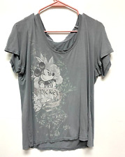 Disney Womens Gray Graphic T Shirt - Mickey Mouse - Size XL picture