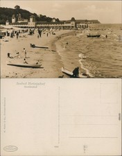 Postcard Heringsdorf Usedom beach area - pier - family bath 1928 picture