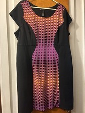 Lane Bryant Contrast Print Panel Midi Dress With Cap Sleeve Size 18 picture
