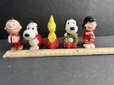 Vintage 1966 Peanuts Set Of Snoopy Charlie Lucy Japan Christmas Ornaments picture
