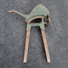 Antique Cast Iron “Clipper” Hand Tobacco Cutter Chopper Primitive Farm Tool picture