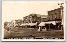Tama Iowa North Side Main Street Stores Restaurant Real Photo RPPC picture