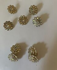 Escada Couture Rhinestone Aurora Borealis Buttons Set of 5 & Pair of Cufflinks picture