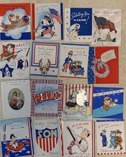 36 Unused ‘40s WWII WW2 Army Navy Air  Soldier Military Greeting Cards picture