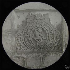 Glass Magic Lantern Slide STONE CARVING CENTRAL INDIA C1900 INDIA  picture