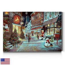 Renditions Gallery Christmas in Paris Wall Art Winter Village 18 in H x 27 in W picture