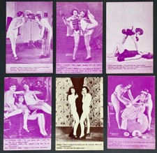 6 Vintage Mutoscope Arcade Cards Risque Flapper Joke Pin-Up Girls I.M.R. Co Lot picture
