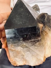 3.74LBNatural beautiful black yellow quartz crystal cluster mineral specimens picture