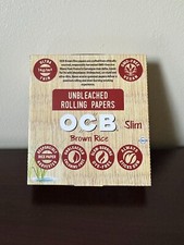 OCB SLIM Brown Rice Rolling Paper  24 Count Box Papers picture
