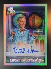 2026 Topps Mars Attacks XMAS Bill Nye #CCA-BN Caught in the Crossfire Auto picture