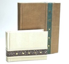 RARE - R&Y Augousti Paris Metallic Leather & Cobra Studded LG Photo Album NWT picture