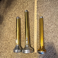 Lot of 3 Vintage Art Deco 5-Cell Searchlight Flashlights – Homart Brass & USA Ma picture
