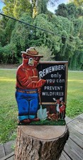 Smokey Bear 'Remeber Only You Can Prevent Wildfires' Embossed Metal Sign picture