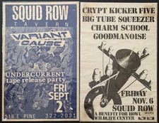 1980s Seattle Grunge Rock Posters - Squid Row Tavern 1983 1987 Garage Band Music picture