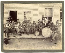 Rare 1890s Mounted Photo Group Portrait Silver Cornet Band Sheridan MONTANA picture