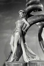 MARI BLANCHARD SEXY LEGGY POSE BY STATUE 24x36 POSTER picture