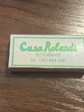 Vintage Casa Rolandi Restaurant Matchbox Coral Gables FL Advertising Matchbook picture