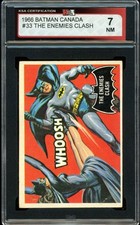 1966 TOPPS Canada BATMAN BLACK BAT #33 The Enemies Clash Graded KSA 7 NM picture