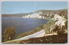 Vintage Lake Arrowhead Scenic Drive California Chrome Postcard 1953 picture