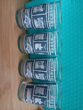 4 Vintage NIAGRA FALLS souvenir glasses/ tumblers. cups blue white gold 5