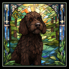 Black Labradoodle Dog Large Refrigerator Magnet picture