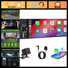 Single DIN Car Stereo with Wireless Apple CarPlay & Android Auto(Black) picture