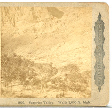 CALIFORNIA, Surprise Valley, Walls 200 Ft High--C W Woodward Stereoview S89 picture