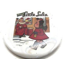 Vintage Marge's Little Lulu Pinback Button Christmas Santa Claus Comic picture