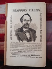 ~1884 Print Advertising Freeborn G. Smith Manufaturer of BRADBURY PIANOS NYC  picture
