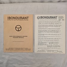 Vintage 1984 Bob Bondurant School High Performance Driving Training Manual picture