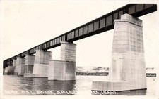 RPPC American Falls Idaho Dam Railroad Train Bridge Photo Vtg Postcard H3 picture