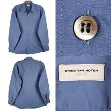 Dries Van Noten Shirt Long Sleeve Button Down Men’s Size M 50 Blue Cotton Flaw picture