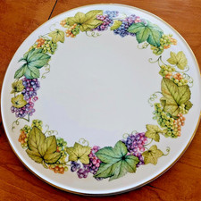 Vintage Royal Worcester Wine Harvest Cake/ Cheese Plate Fine Bone China 11