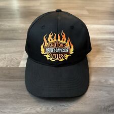 Vintage Annco Harley Davidson Motorcycles Flames Shield Logo Snapback Hat Cap picture