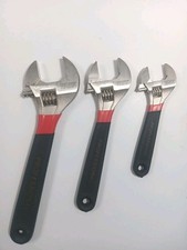 VINTAGE 3-pc. CRAFTSMAN TOOLS PROFESSIONAL ADJUSTABLE WRENCH SET NEVER USED USA picture