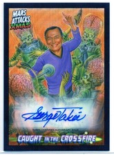 2026 Topps Mars Attacks Xmas Edition GEORGE TAKEI Black Wave AUTOGRAPH 09/10 picture
