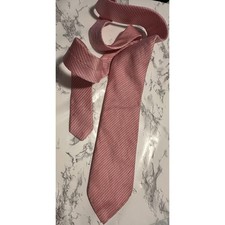 Vintage Giorgio Armani Silk Tie Pink Woven Textured Twill Stripe Made in Italy picture