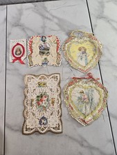 Vintage Antique Valentine Ephemera Lot Whitney Made Handmade Victorian Hearts... picture