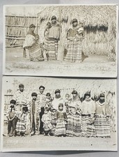 Lot of 2 Vintage RPPC Photo AMERICAN SEMINOLE INDIAN CORA OSCEOLA CAMP picture