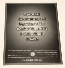 RARE Claudia Schiffer FUNNY Award Winning Ad Hypnosis David Copperfield picture