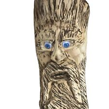 Hand carved wooden Wild Crazy Man Folk Art Statue picture