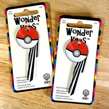 2x Pokeball Shaped Wonder Keys works with KW1 #66 Kwikset House Keys picture