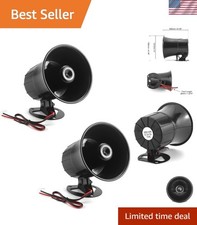 Electric Siren Horn 2 Pack - 110 dB High Volume Wired Alarm for Home Safety picture