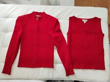 Women's ST. JOHN SPORT by Marie Gray Red Knit Full Zip Sweater Jacket and Vest picture